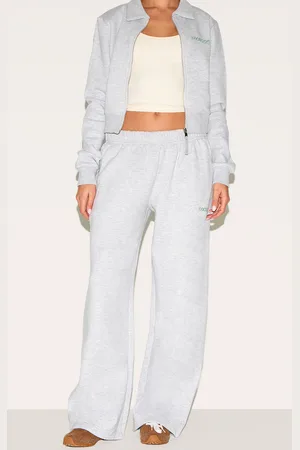 PRETTYLITTLETHING Split Hem Wide Leg Track Pants