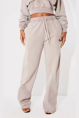 PRETTYLITTLETHING Shape Washed Wide Leg Track Pants