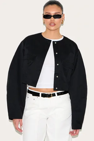 PRETTYLITTLETHING Cocoon Sleeve Cropped Blazer
