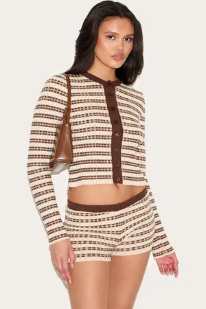 PRETTYLITTLETHING Stripe Knitted Cardigan