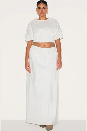 PRETTYLITTLETHING Plus Sheered Waist Low Rise Maxi Skirt