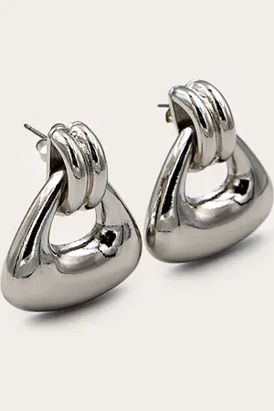 PRETTYLITTLETHING Mini Triangle Door Knocker Earrings