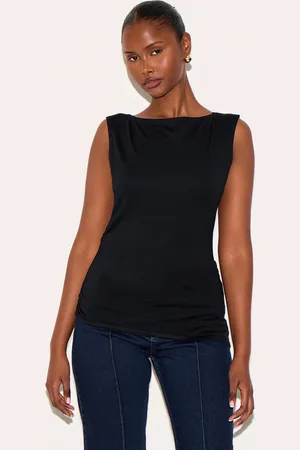 PRETTYLITTLETHING Cotton Straight Neck Long Top