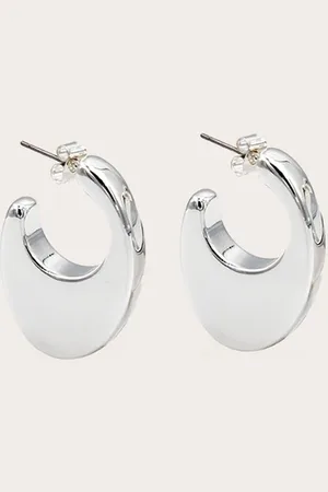 PRETTYLITTLETHING Crescent Chunky Hoop Earrings