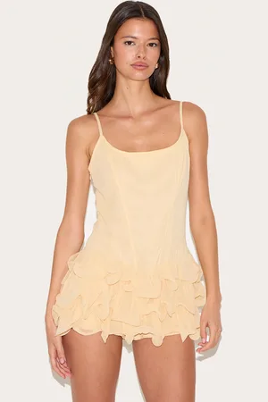 PRETTYLITTLETHING Chiffon Strappy Frill Detail Playsuit