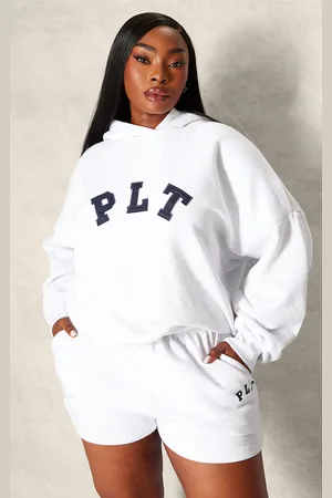 PRETTYLITTLETHING Plus Logo Oversized Hoodie