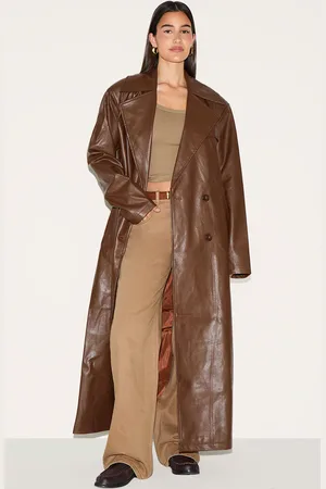 PRETTYLITTLETHING Oversized Faux Leather Maxi Trench