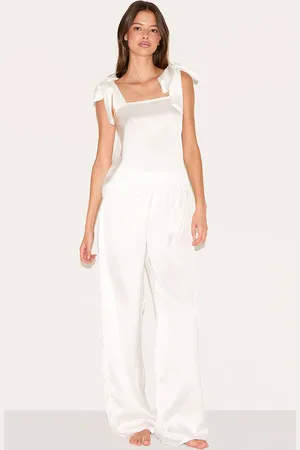 PRETTYLITTLETHING Satin Ribbon Tie Cami Long Pj Set