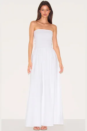 PRETTYLITTLETHING Bandeau Shirred Detail Maxi Dress