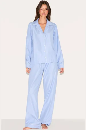 PRETTYLITTLETHING Woven Stripe Long Pj Set