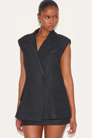PRETTYLITTLETHING Tweed Double Breasted Waistcoat