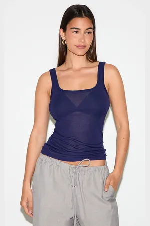 PRETTYLITTLETHING Sheer Soft Touch Scoop Neck Long Vest Top