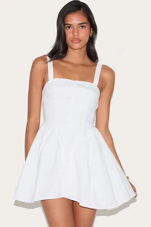 PRETTYLITTLETHING V Waist Button Down Shift Dress