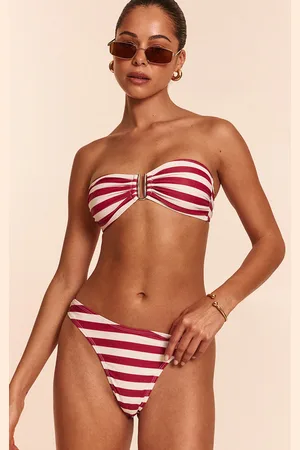 PRETTYLITTLETHING Stripe Tanga Bikini Bottoms