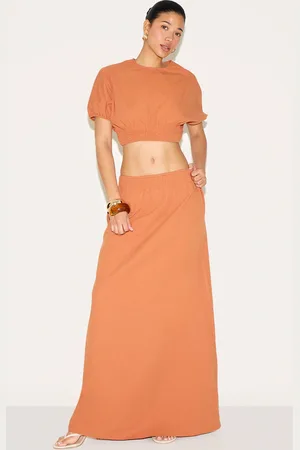 PRETTYLITTLETHING Sheered Waist Low Rise Maxi Skirt