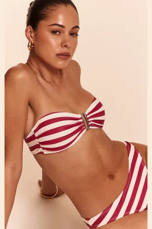 PRETTYLITTLETHING Stripe U Bar Bandeau Bikini Top