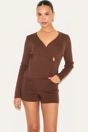 PRETTYLITTLETHING Petite Asymmetric Compact Knit Cardigan