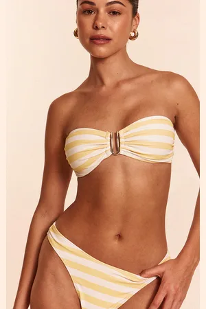 PRETTYLITTLETHING Stripe U Bar Bandeau Bikini Top