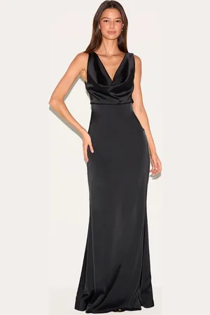 PRETTYLITTLETHING Bridesmaid Satin Cowl Neck Maxi Dress