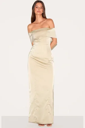 PRETTYLITTLETHING Bridesmaid Bardot Fold Over Sleeveless Maxi Dress
