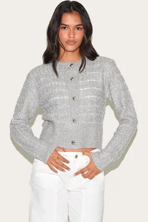 PRETTYLITTLETHING Boucle Knit Button Through Cardigan