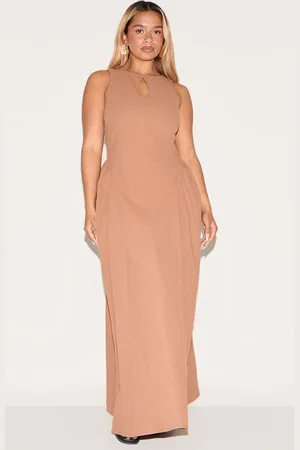 PRETTYLITTLETHING Shape Linen Look Key Hole Maxi Shift Dress