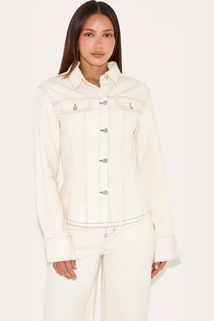 PRETTYLITTLETHING Tall Long Sleeve Cinched Denim Shirt