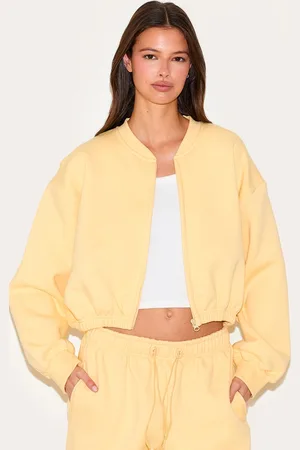 PRETTYLITTLETHING Drawcord Waist Cropped Zip Up Sweatshirt