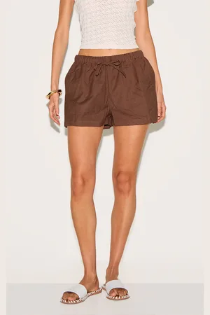PRETTYLITTLETHING Cotton Linen Look Drawstring Floaty Shorts