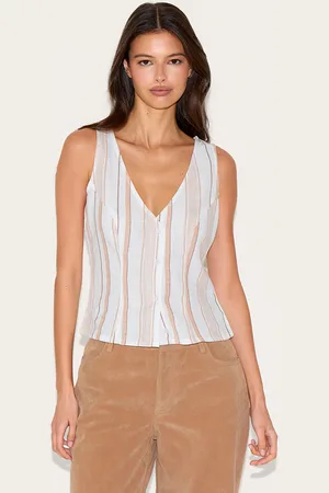PRETTYLITTLETHING Lightweight Woven Striped Waistcoat