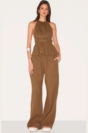 PRETTYLITTLETHING Cheesecloth Low Rise Wide Leg Pants