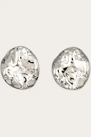 PRETTYLITTLETHING Molten Round Stud Earrings