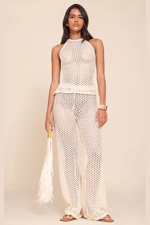 PRETTYLITTLETHING Crochet Wide Leg Pants