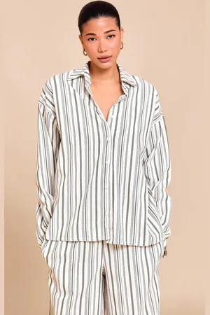 PRETTYLITTLETHING Striped Oversized Long Sleeve Shirt