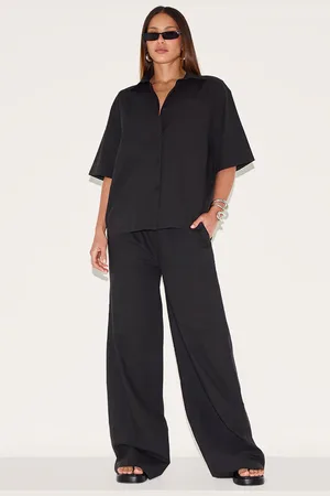 PRETTYLITTLETHING Tall Linen Look Wide Leg Pants