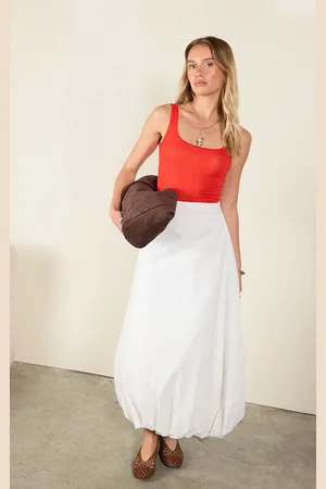 PRETTYLITTLETHING Cotton Puffball Maxi Skirt