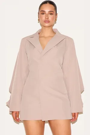 PRETTYLITTLETHING Shape Woven Cinched Adjustable Waist Blazer