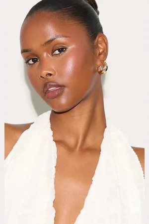 PRETTYLITTLETHING Bevelled Edge Thick Medium Hoop Earrings