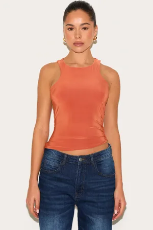 PRETTYLITTLETHING Soft Touch Asymmetric Hem Racer Vest
