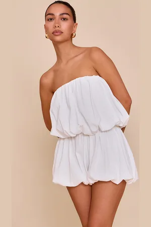 PRETTYLITTLETHING Puffball Detail Bandeau Playsuit