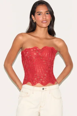 PRETTYLITTLETHING Textured Sheer Floral Lace Corset