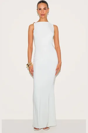 PRETTYLITTLETHING Petite Gold Trim Detail Maxi Dress