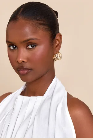 PRETTYLITTLETHING Texture Hoop Earrings