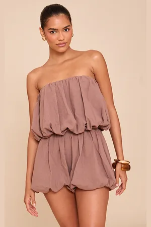 PRETTYLITTLETHING Puffball Detail Bandeau Playsuit
