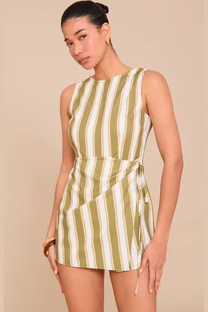 PRETTYLITTLETHING Stripe Wrap Front Playsuit