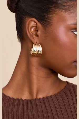 PRETTYLITTLETHING Ridged Hoop Earrings
