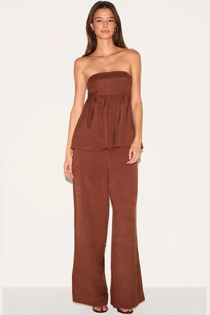 PRETTYLITTLETHING Bandeau Peplum Detail Jumpsuit