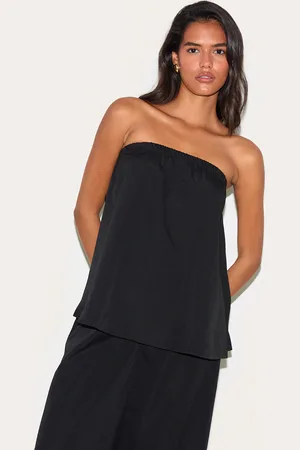 PRETTYLITTLETHING Woven Longline Bandeau Top