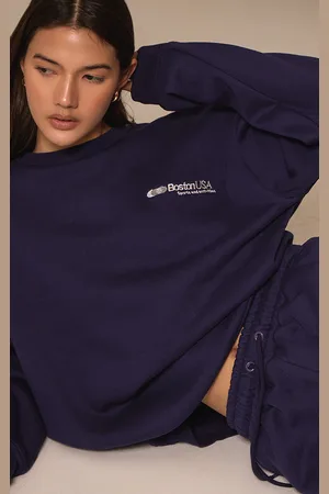 PRETTYLITTLETHING Oversized Boston Usa Embroidered Sweatshirt