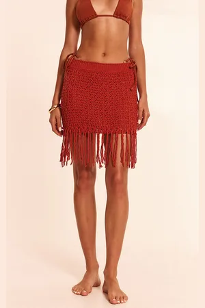PRETTYLITTLETHING Crochet Knit Tassel Mini Skirt